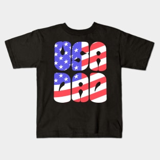 USA Dad Flag Patriotic Fathers Day Kids T-Shirt